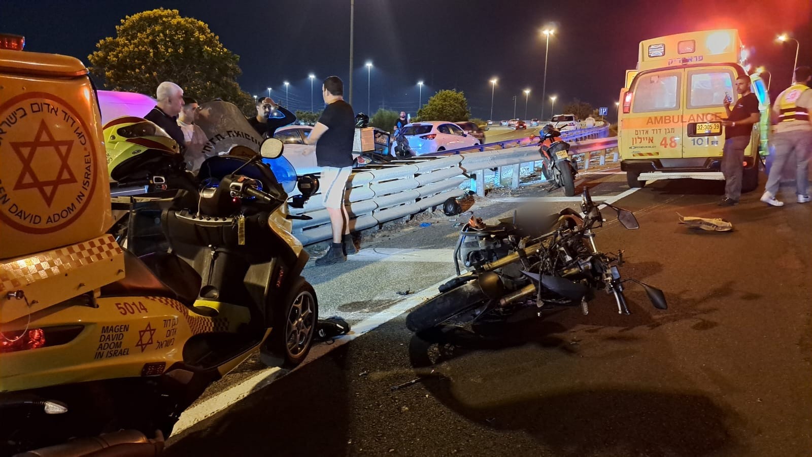 זירת התאונה בכביש 431 שבה נהרג הרוכב בן ה-25